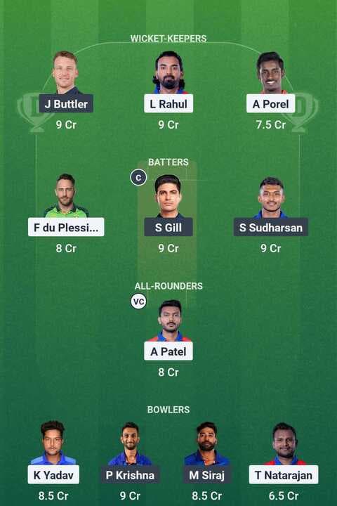 IPL 2025 - DC vs GT: Dream11 Team